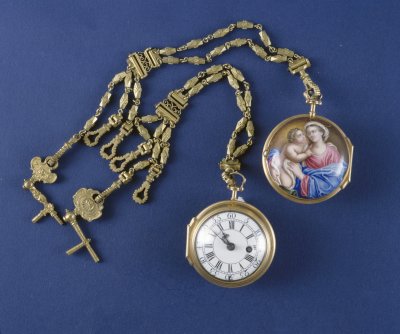 图片[1]-Bronze gold-plated enamel pocket watch-China Archive